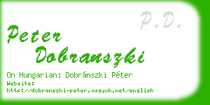 peter dobranszki business card