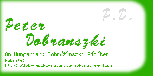 peter dobranszki business card